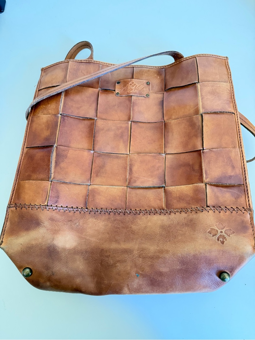Patricia Nash Handwoven Leather Tote Bag - Brown - Picture 4 of 5